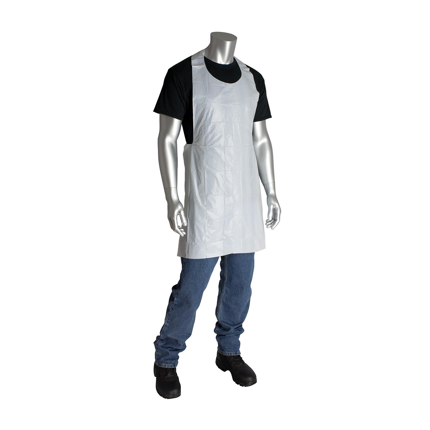 Single Use Apron - 1 mil, Embossed, White (200-01001) - 24" x 42