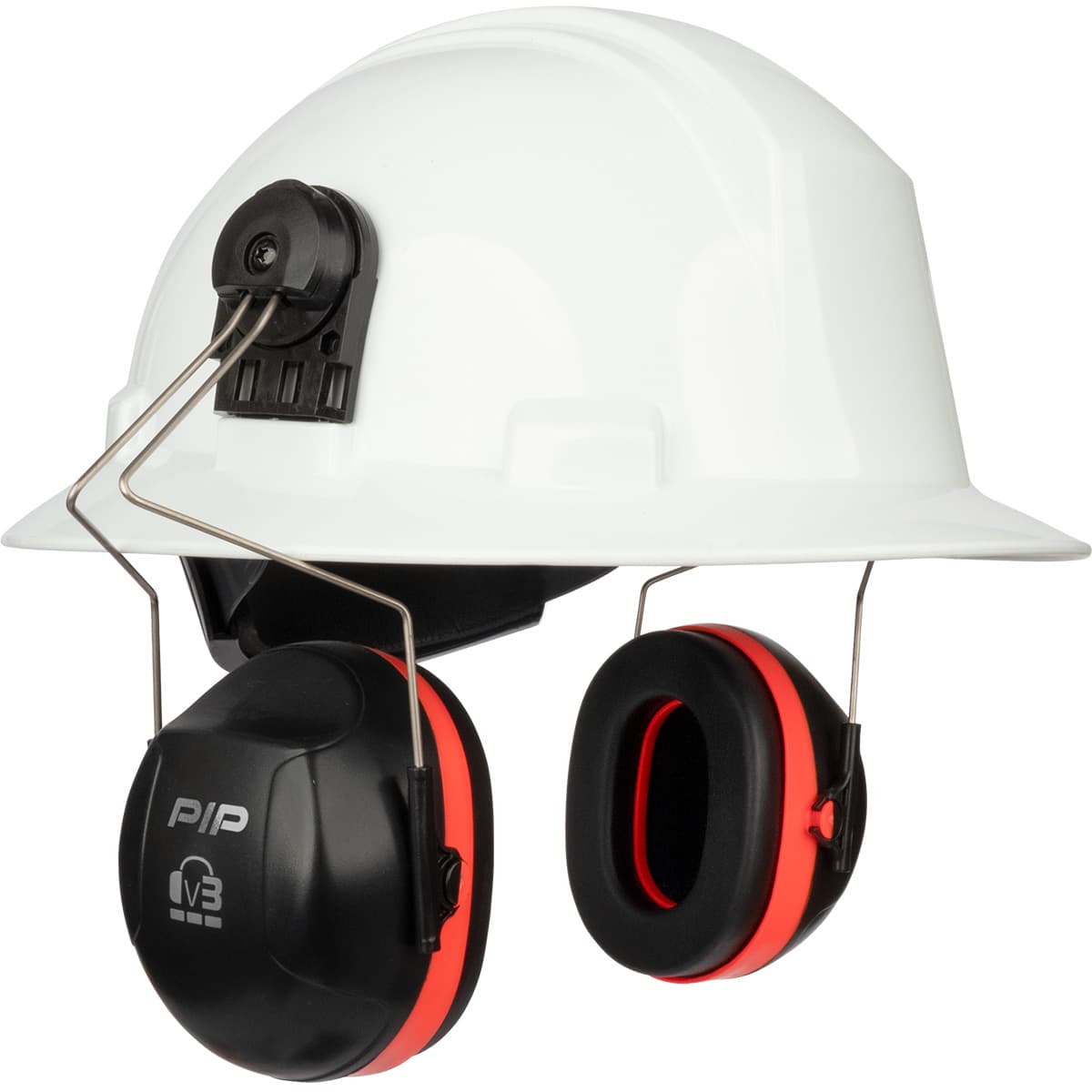 V3 Full Brim Mounted Passive Ear Muff - NRR 27, Neon Red (263-V3FB) - OS