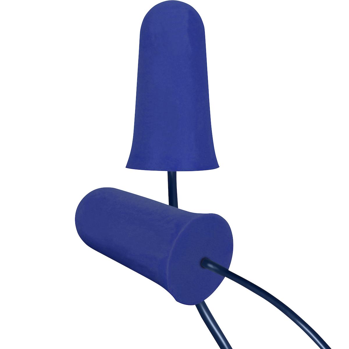 Metal Detectable Soft Polyurethane Foam Corded Ear Plugs - NRR 33, Blue (267-HPF910D) - OS