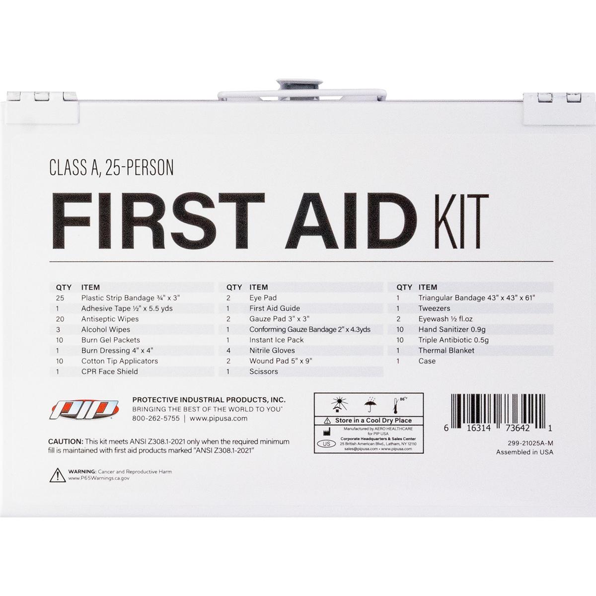 ANSI Class A Waterproof First Aid Kit - 25 Person, White (299-21025A-M) - KIT