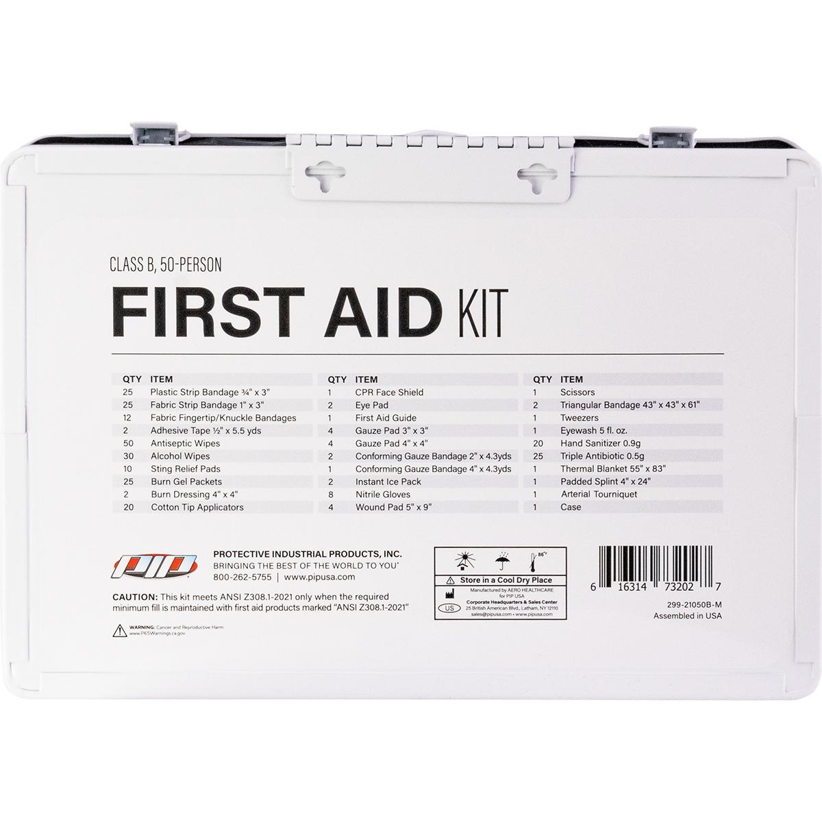 ANSI Class B Metal First Aid Kit - 50 Person, White (299-21050B-M) - KIT