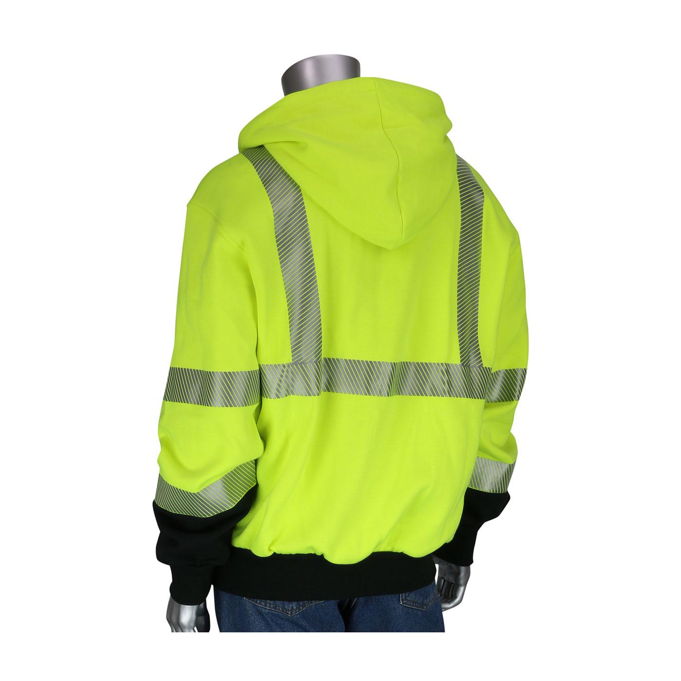 ANSI Type R Class 3 AR/FR Full Zip Hooded Sweatshirt with Black Bottom, Hi-Vis Yellow (385-1370FR)