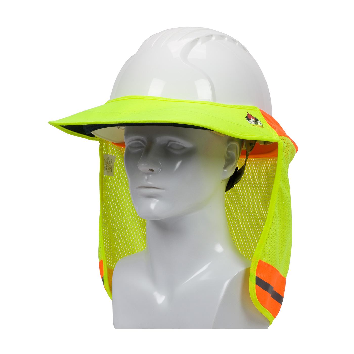 FR Treated Hi-Vis Hard Hat Visor and Neck Shade, Hi-Vis Yellow (396-801FR) - OS