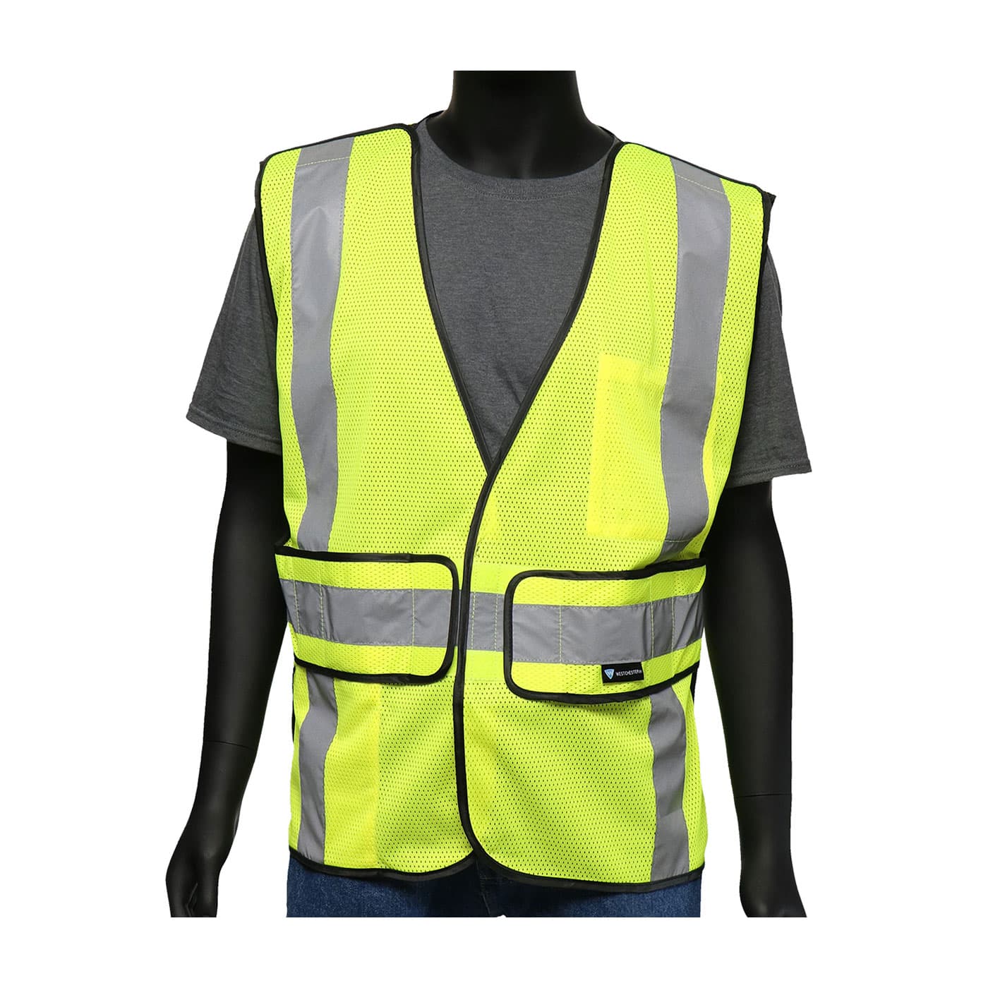 ANSI Type R Class 2 Three Pocket Expandable Mesh Breakaway Vest, Hi-Vis Yellow (47200) - OS_1