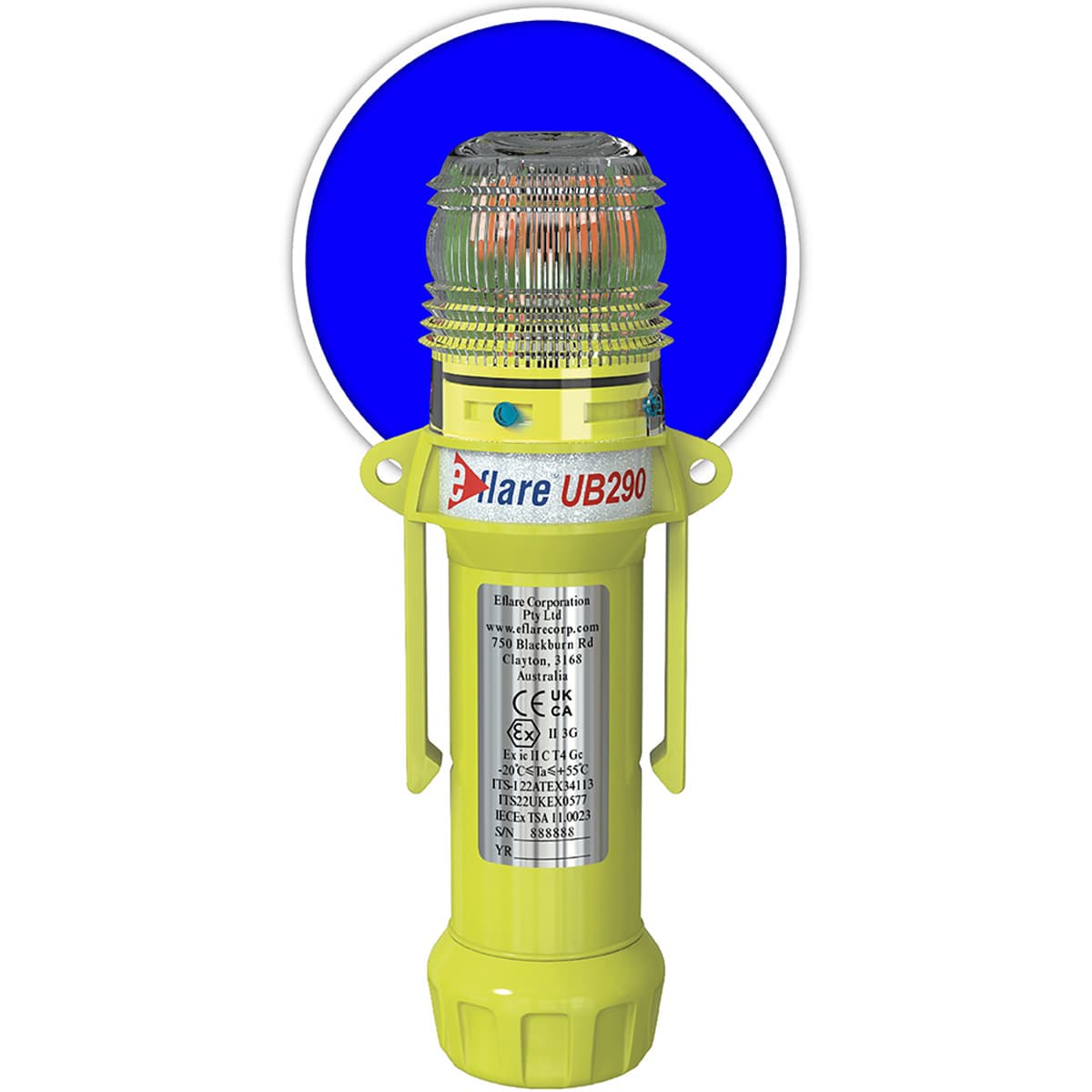 8" Safety & Emergency Beacon - Flashing / Steady-On Blue, Blue (939-UB290-B) - 8