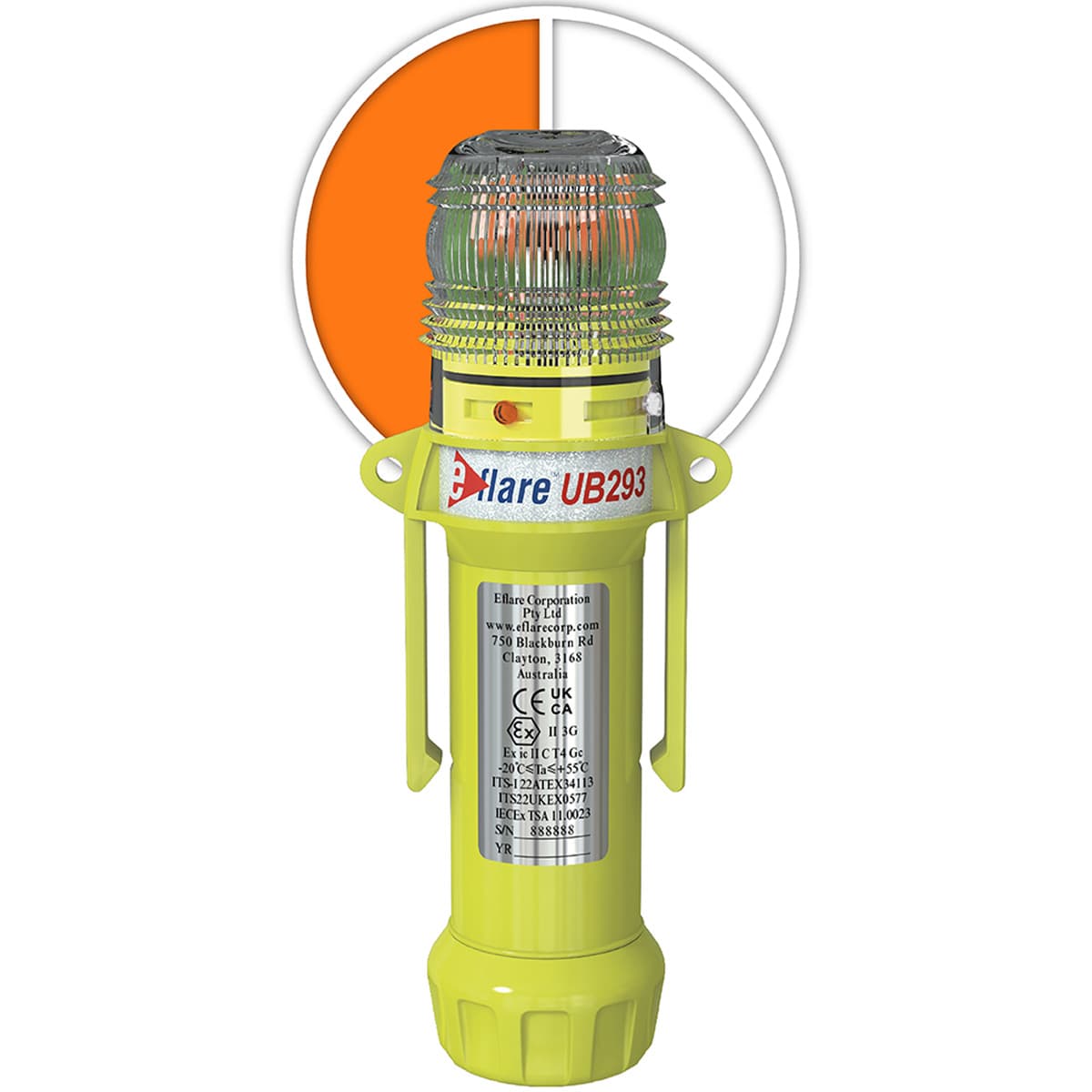 8in. Safety & Emergency Beacon - Alternating Amber/White, Amber (939-UB293-A/W) - 8