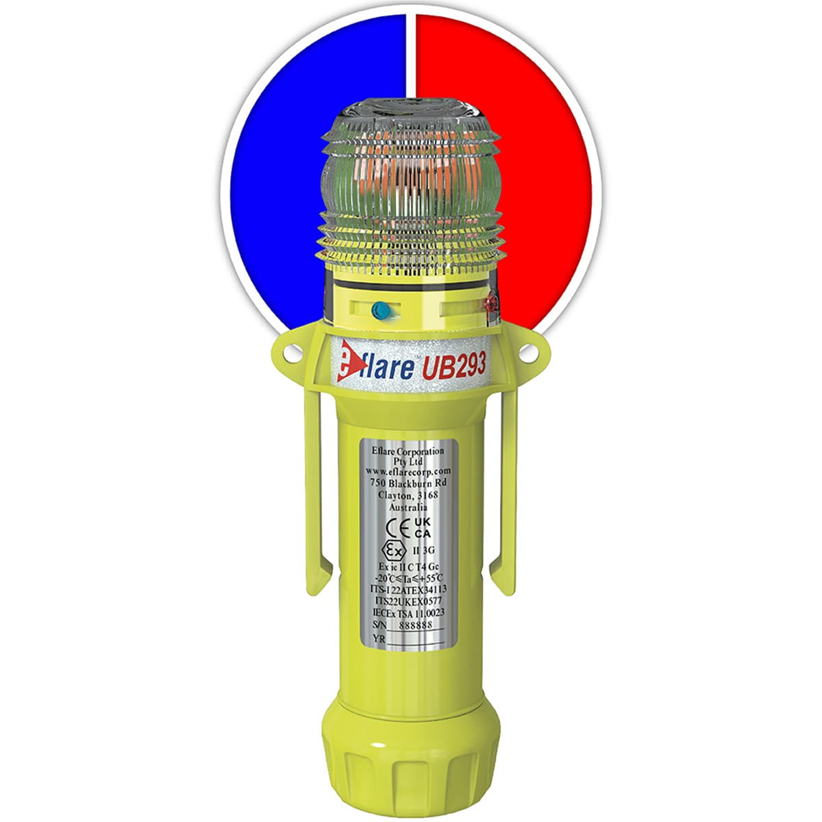8in. Safety & Emergency Beacon - Alternating Red/Blue, Blue (939-UB293-R/B) - 8