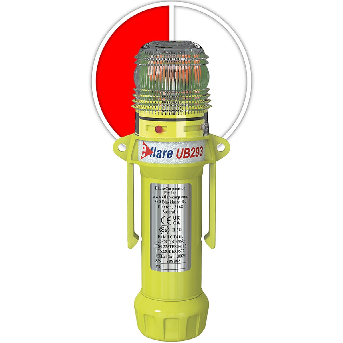 8in. Safety & Emergency Beacon - Alternating Red/White, Red (939-UB293-R/W) - 8