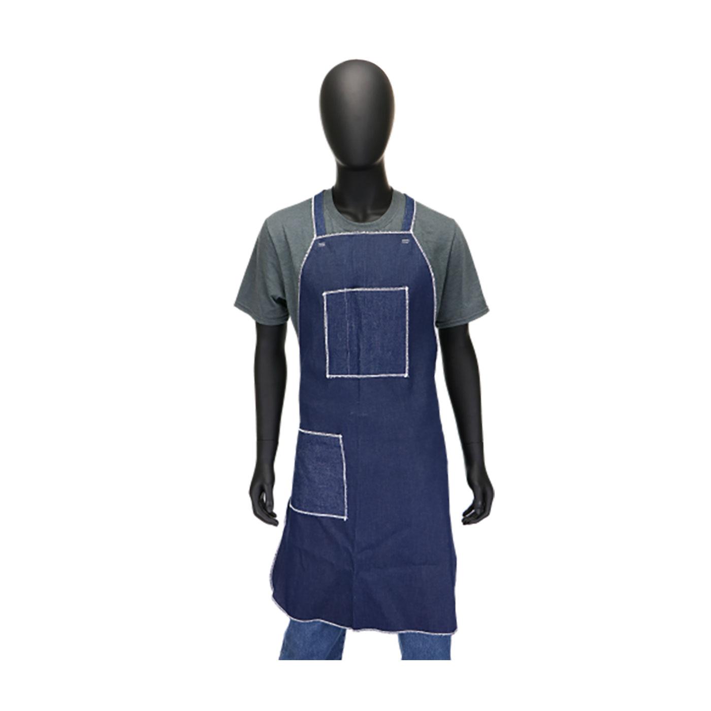 Denim Apron - Two Pockets, Blue (A2836D4BDT) - OS