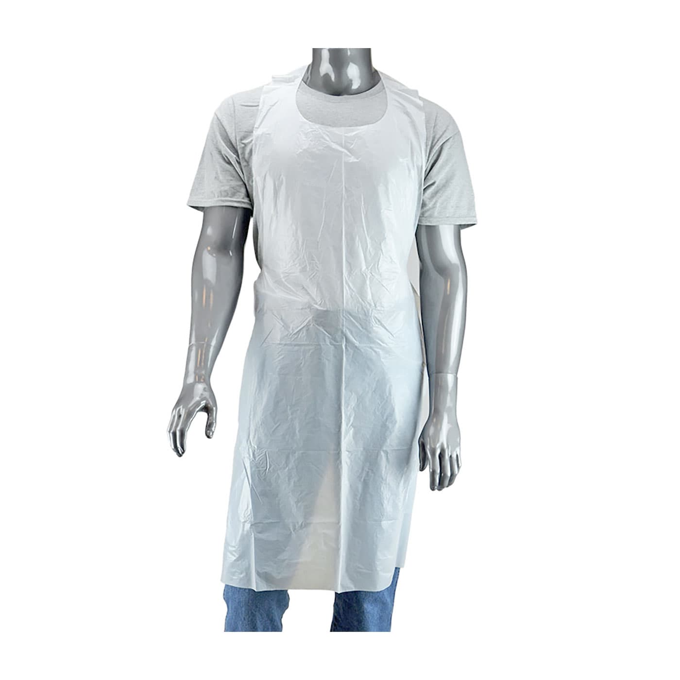 Single Use Apron - 55", White (DP-55) - 28" x 55