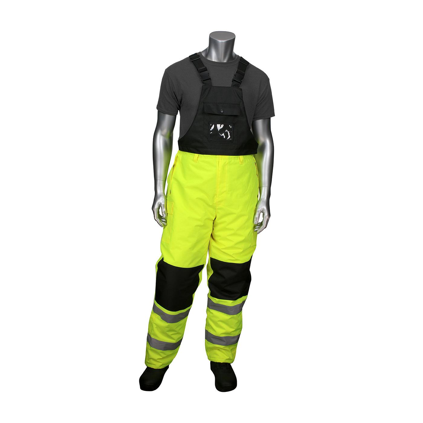 ANSI Class E Insulated Bib Pants with Black Trim, Hi-Vis Yellow (318-1775)