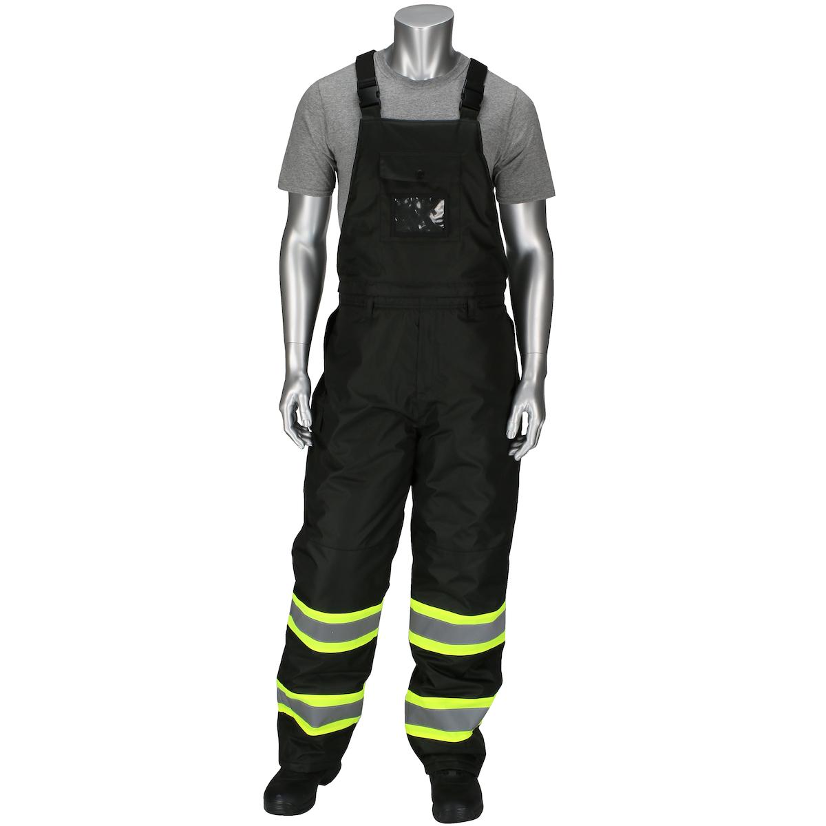 Non-ANSI Ripstop Insulated Two Tone Bib Overalls, Black (318-1780-BK)