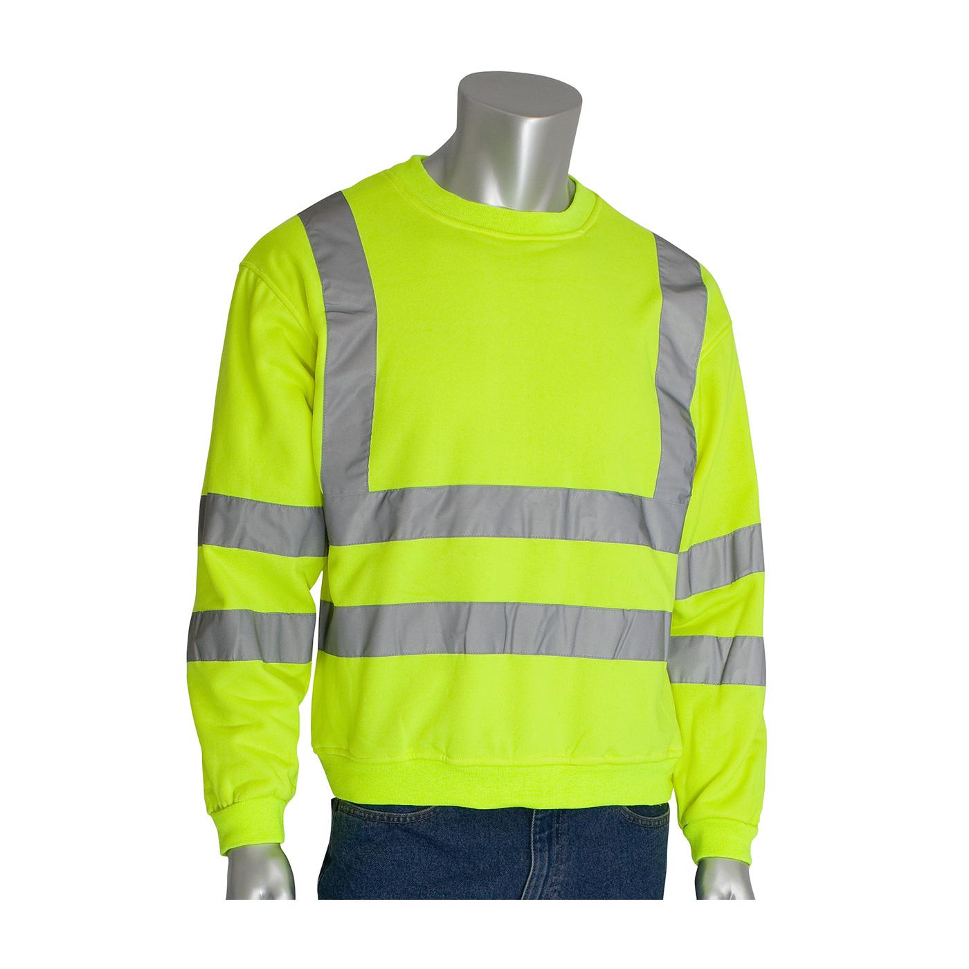 ANSI Type R Class 3 Crew Neck Sweatshirt, Hi-Vis Yellow (323-CNSSE)