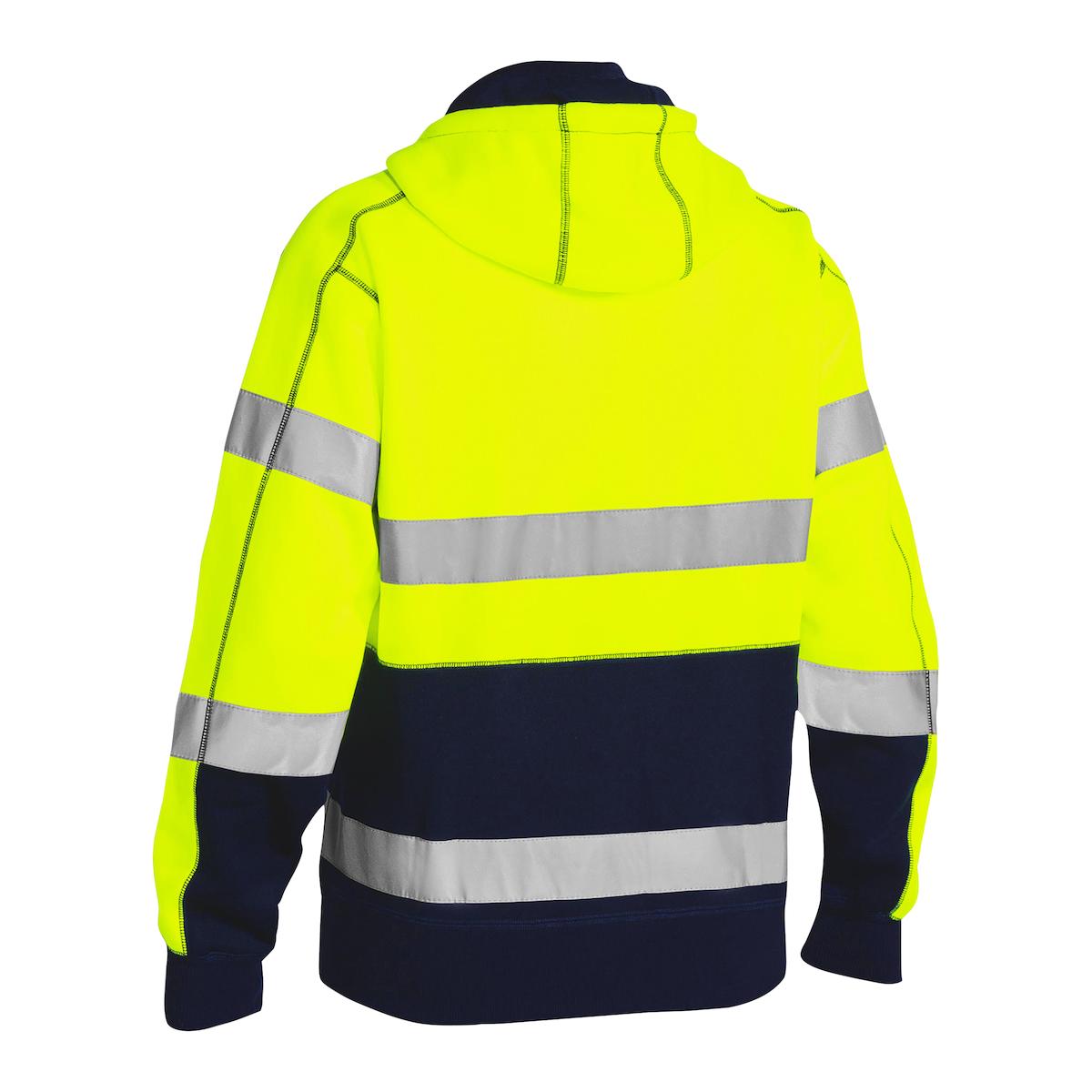 ANSI Type R Class 3 Full Zip Hooded Sweatshirt with Sherpa Lining, Hi-Vis Yellow (323M6988T)