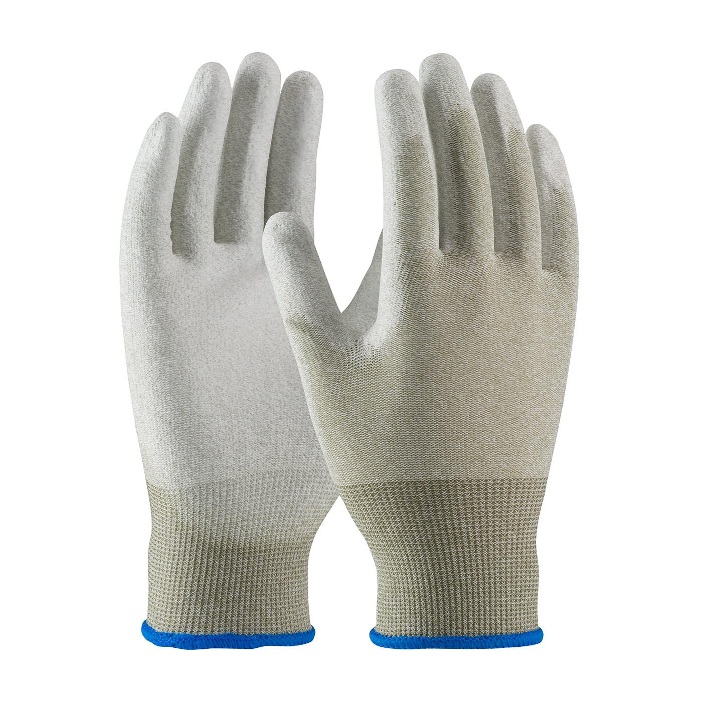 CleanTeam® Seamless Knit Nylon / Copper Fiber Electrostatic Dissipative (ESD) Glove with Polyurethane Coated Smooth Grip on Palm & Fingers (40-6415)