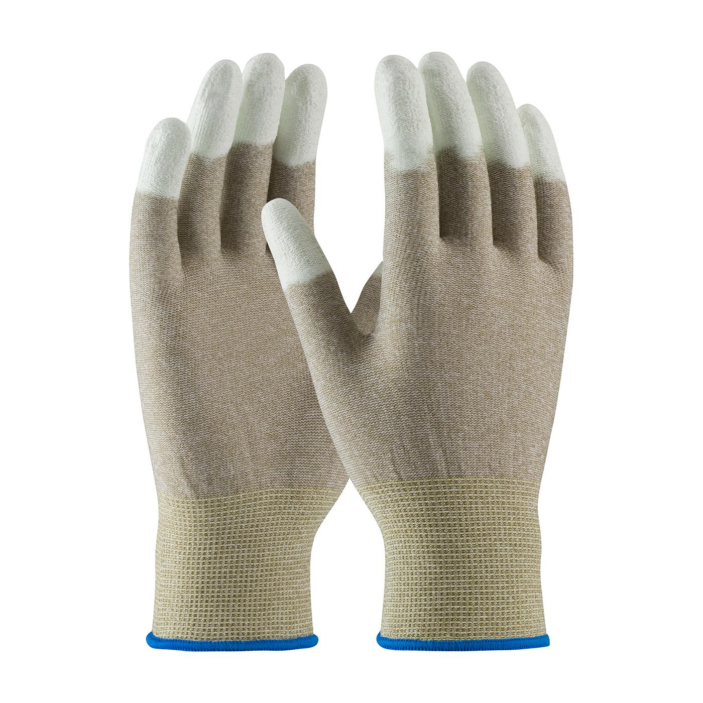 CleanTeam® Seamless Knit Nylon / Copper Fiber Electrostatic Dissipative (ESD) Glove with Polyurethane Coated Smooth Grip on Fingertips (40-6416)