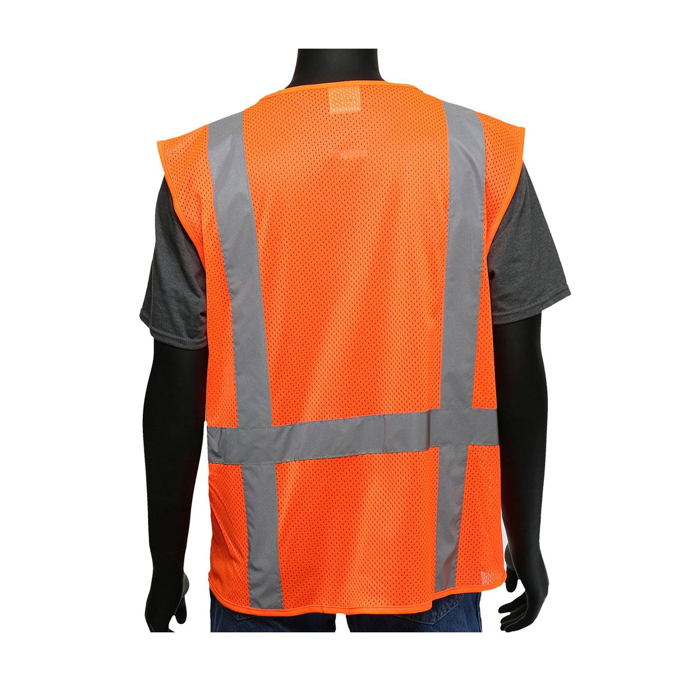 ANSI Type R Class 2 FR Treated Three Pocket Mesh Vest, Hi-Vis Orange (47218)