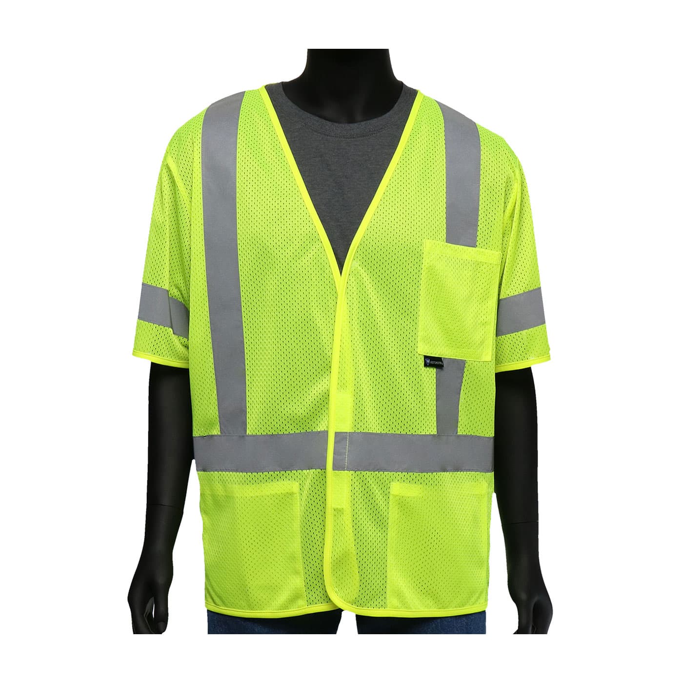 ANSI Type R Class 3 Three Pocket FR Treated Mesh Vest, Hi-Vis Yellow (47308)_1