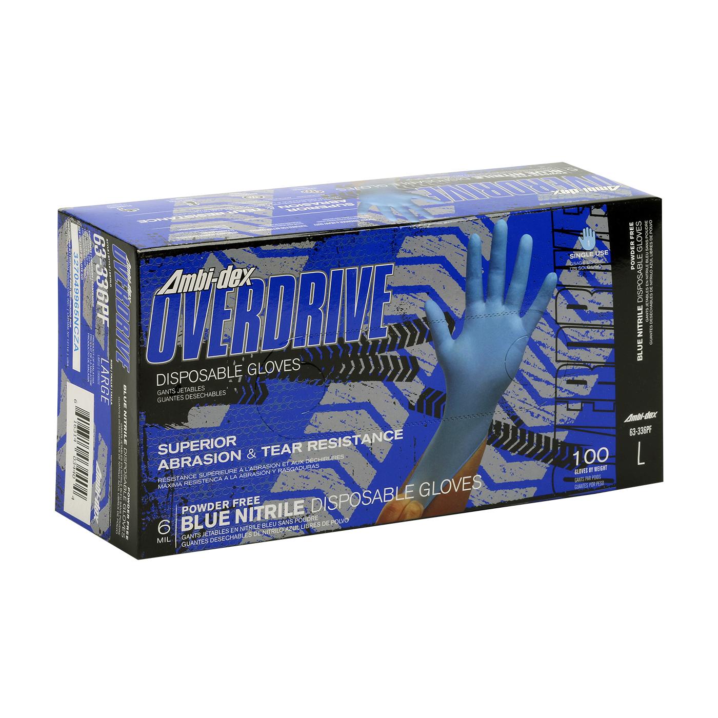 Ambi-dex® Overdrive Disposable Nitrile Glove, Powder Free with Textured Grip - 6 mil (63-336PF)