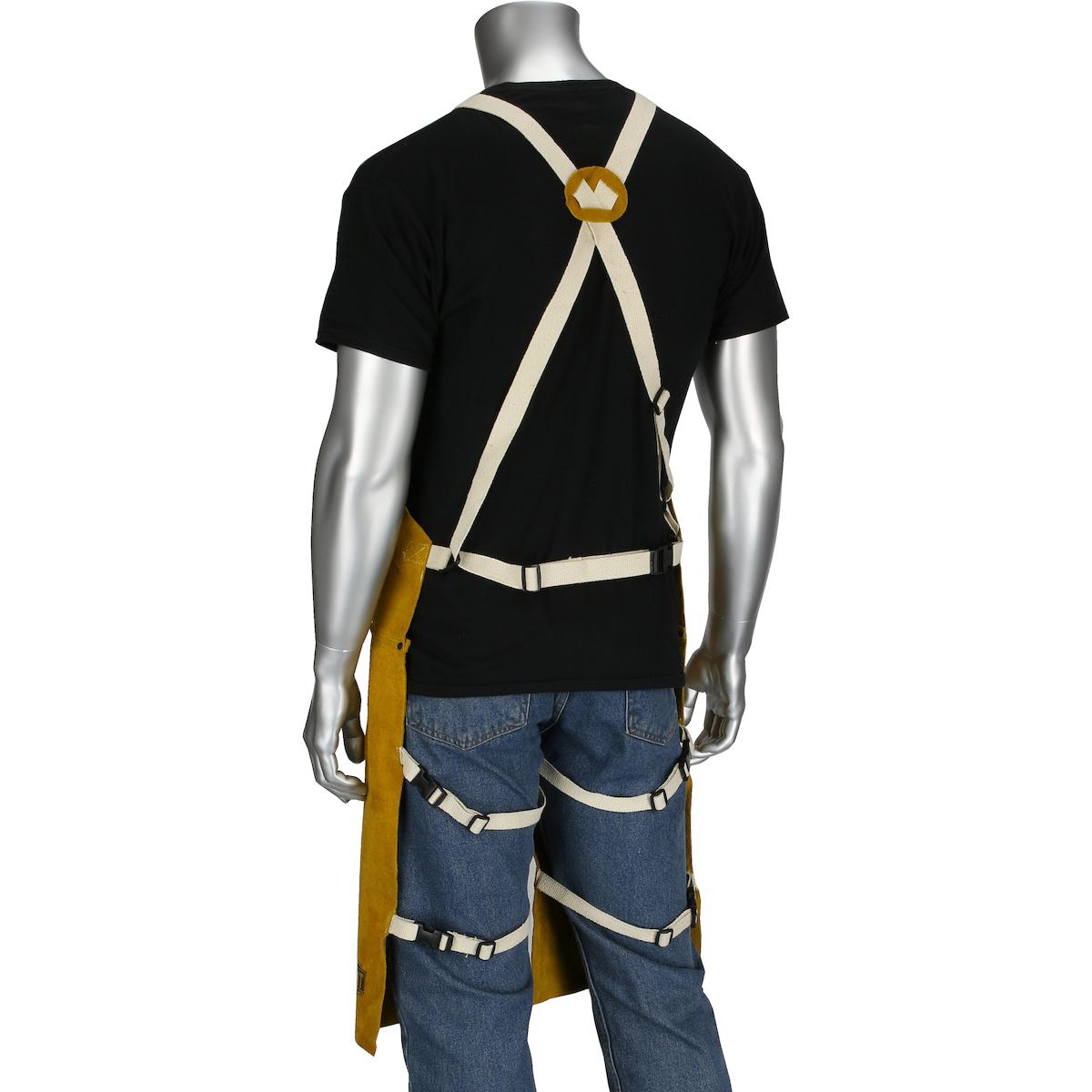 Ironcat® Leather Split Leg Welding Apron, Gold (7011)