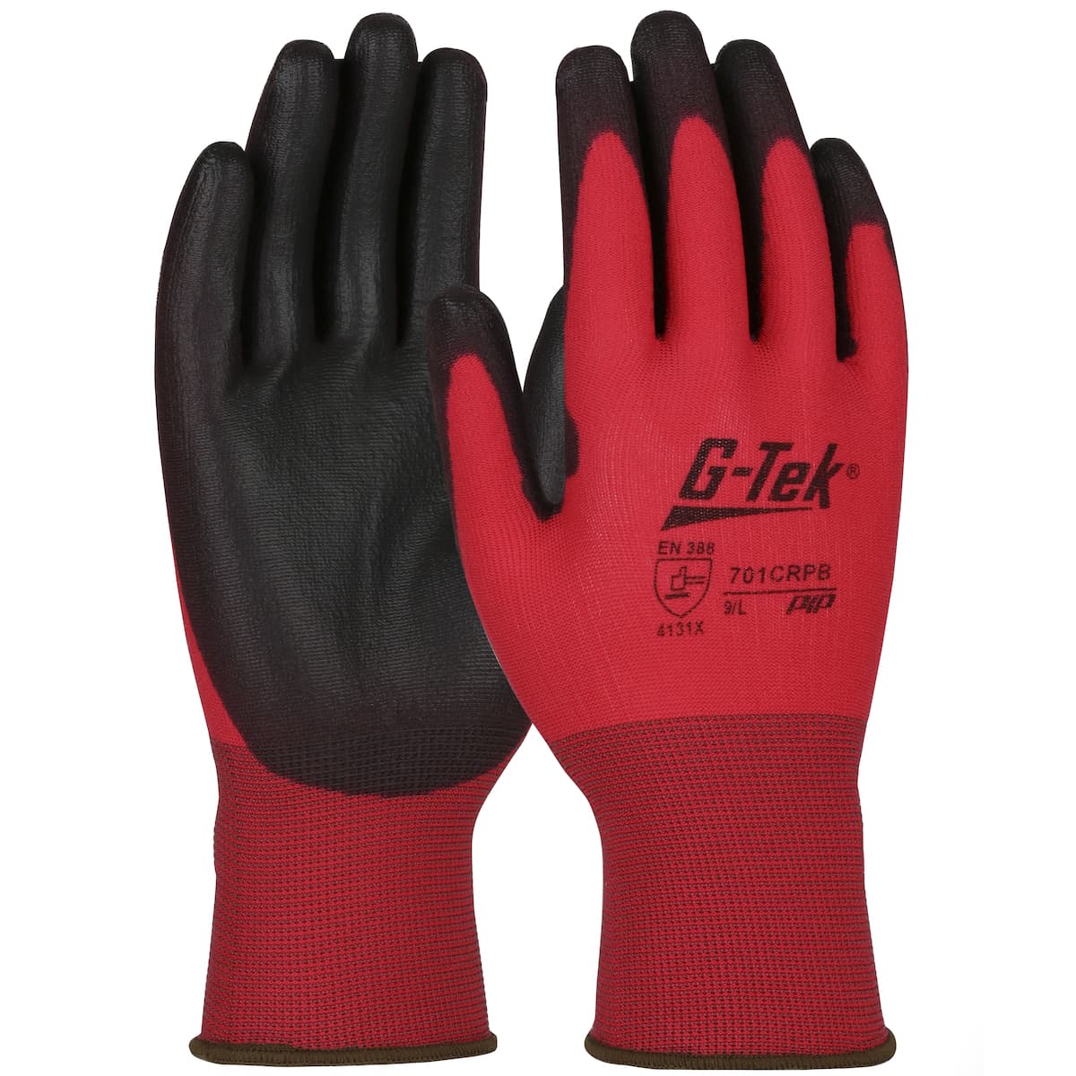 G-Tek® Seamless Knit Nylon Glove with Polyurethane Coated Smooth Grip on Palm & Fingers (701CRPB)