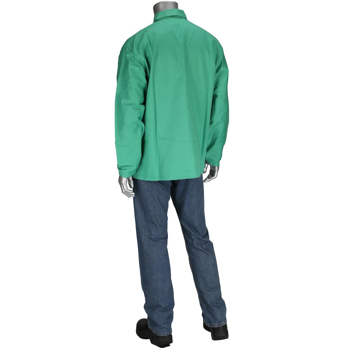 Economy FR Treated 100% Cotton Welders Jacket - 30", Green (7040)