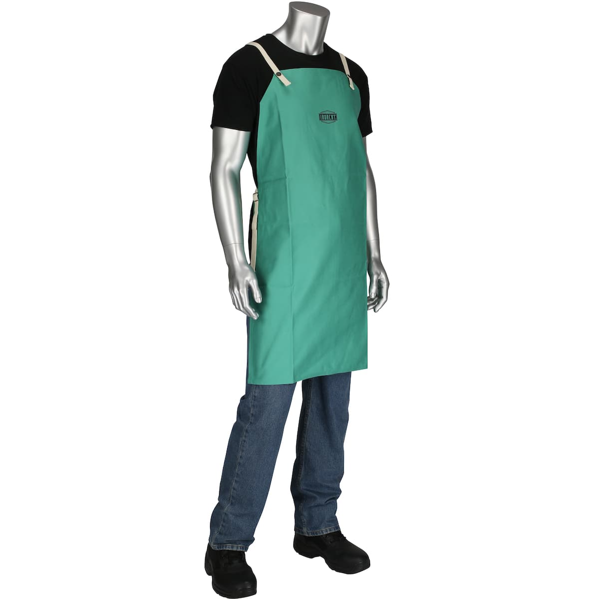 FR Treated 100% Cotton Sateen Apron, Green (7080)_1