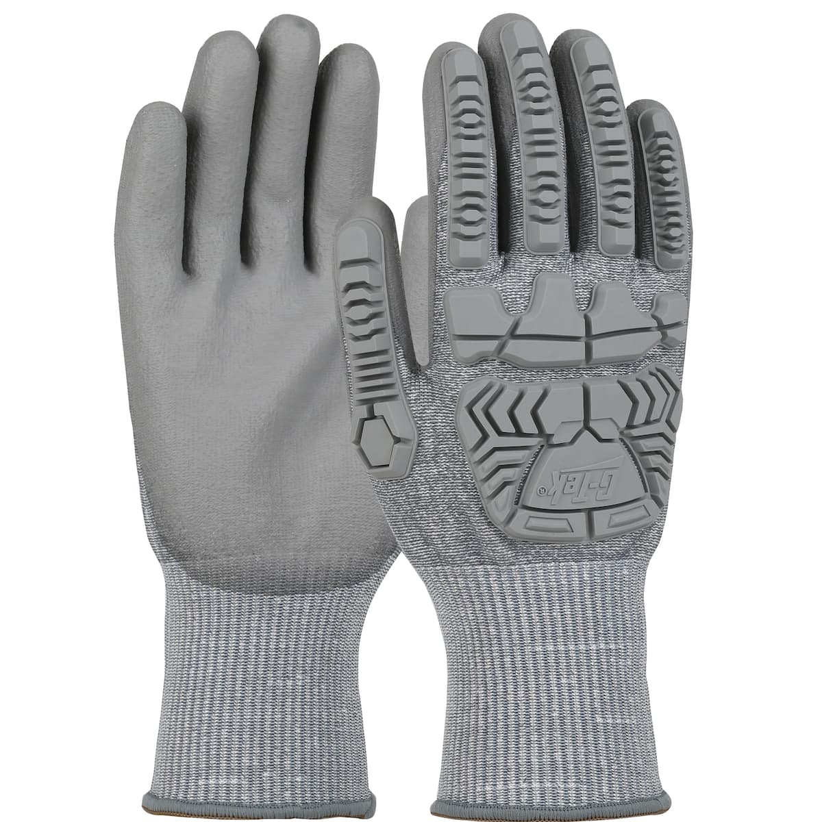 G-Tek® Seamless Knit HPPE Blended Glove with Impact Protection and Polyurethane Coated Palm & Fingers (710HGUB)