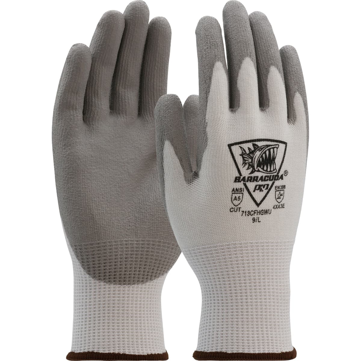 Barracuda® Seamless Knit Polykor Blended Glove with Polyurethane Coated Flat Grip on Palm & Fingers (713CFHGWU)