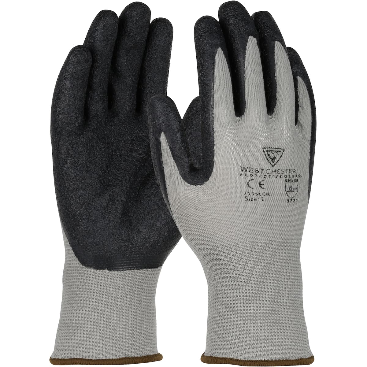 G-Tek® PosiGrip® Seamless Knit Nylon Glove with Latex Coated Crinkle Grip on Palm & Fingers (713SLC)