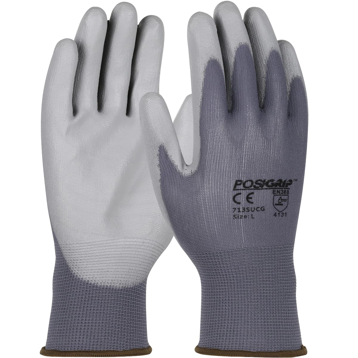 G-Tek® PosiGrip® Seamless Knit Nylon Glove with Polyurethane Coated Flat Grip on Palm & Fingers (713SUCG)