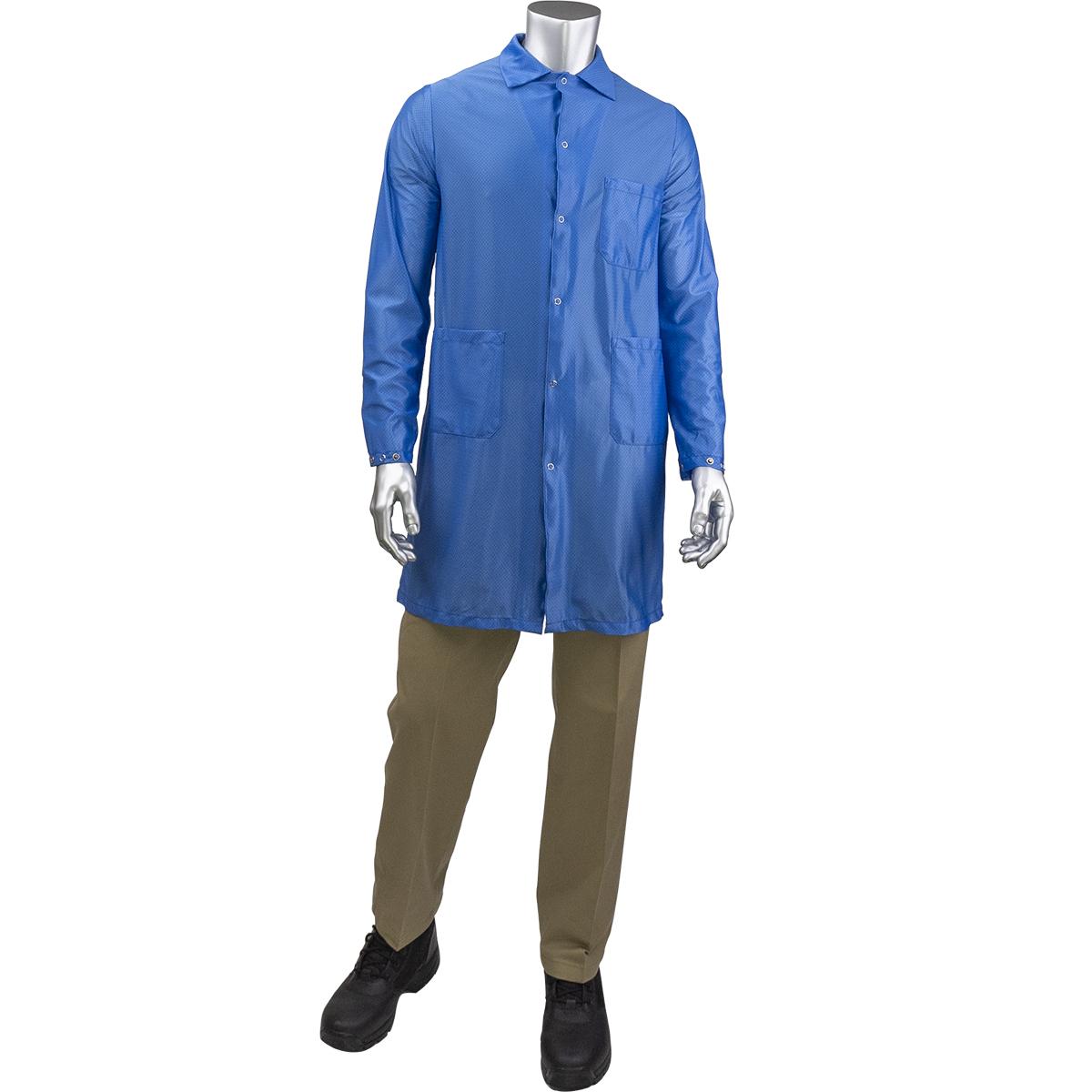 StatStar Long ESD Labcoat, Royal (BR51-44RB)