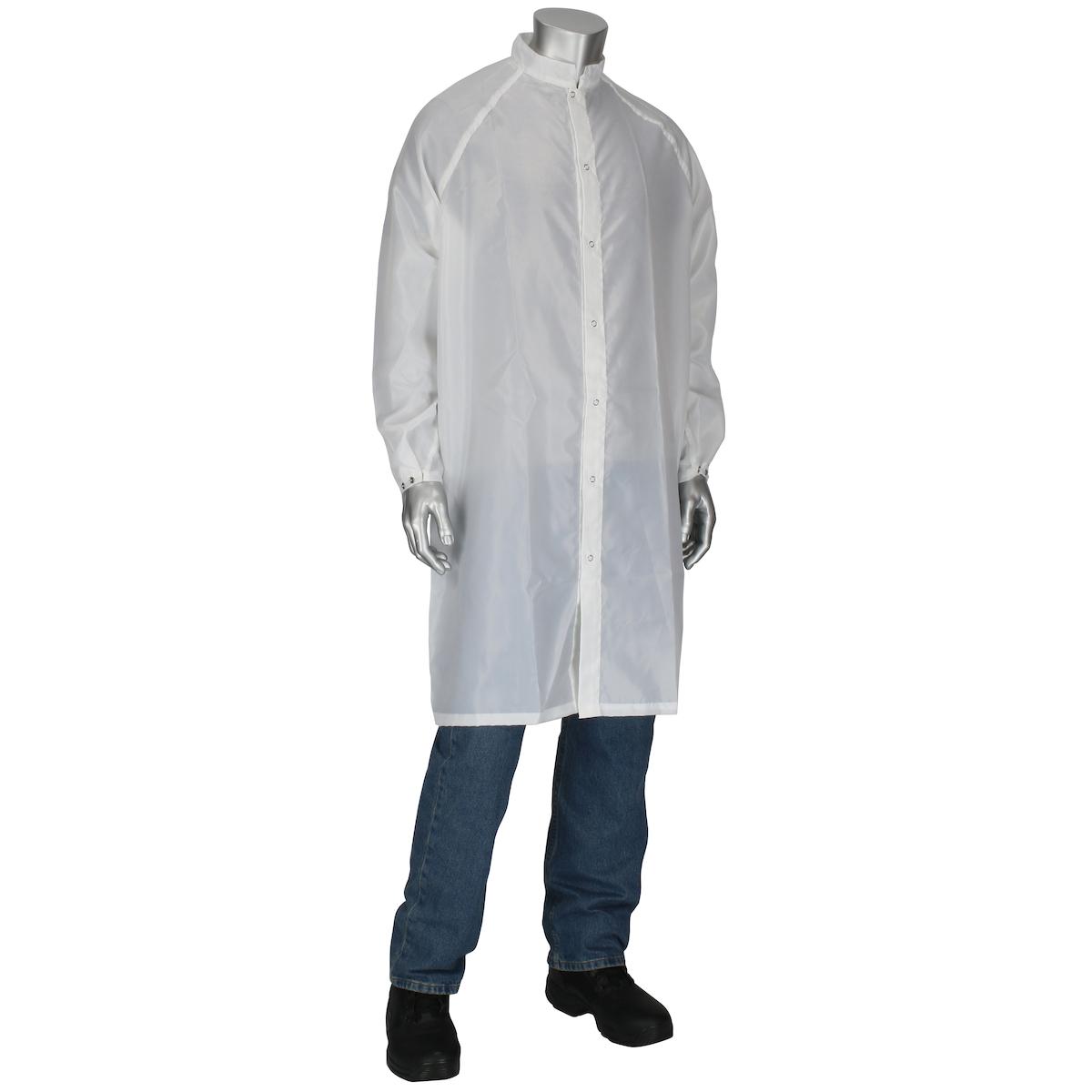 Taffeta ISO 6 (Class 1,000) Cleanroom Frock, White (CFR-60WH-5PK)