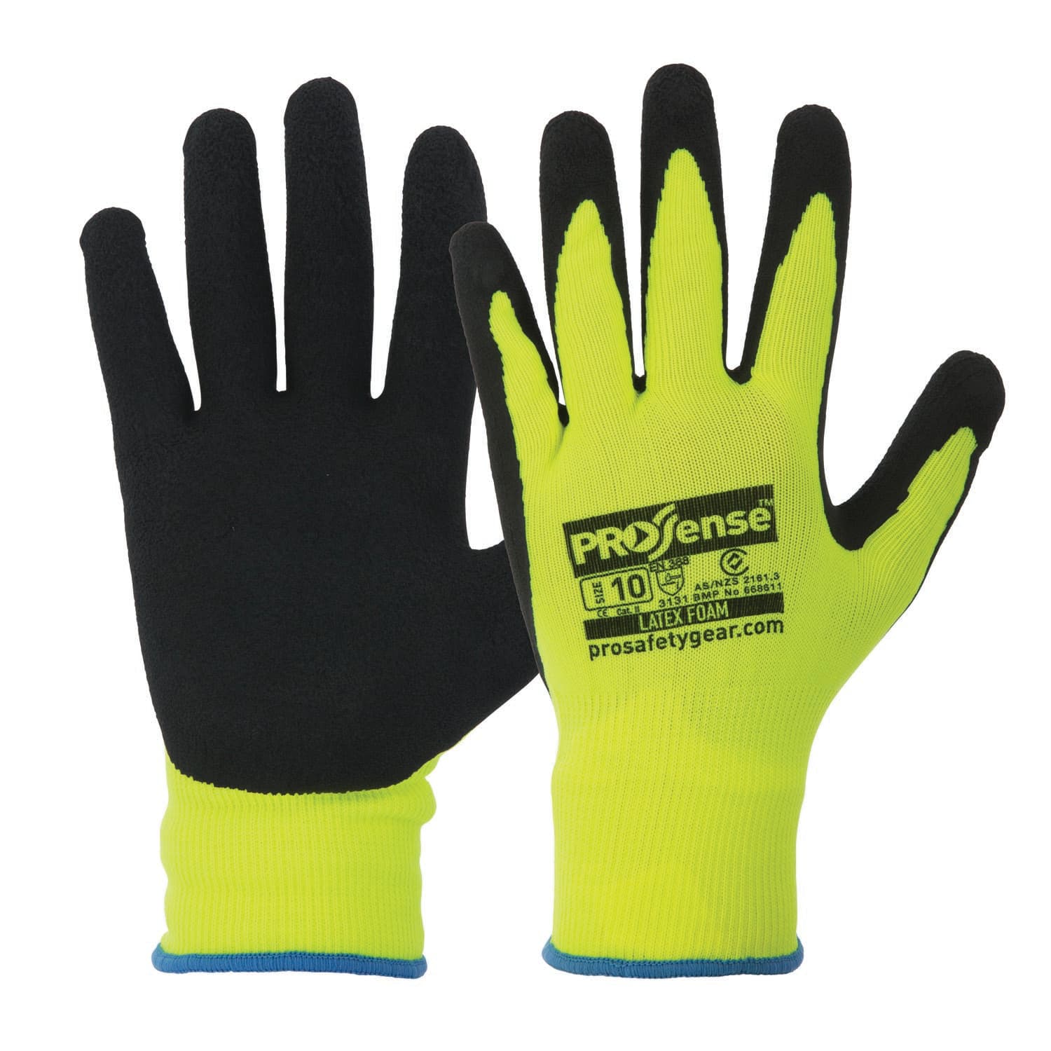 Pro Choice Prosense Lfn Hi-Vis Yellow Latex Foam Gloves_1