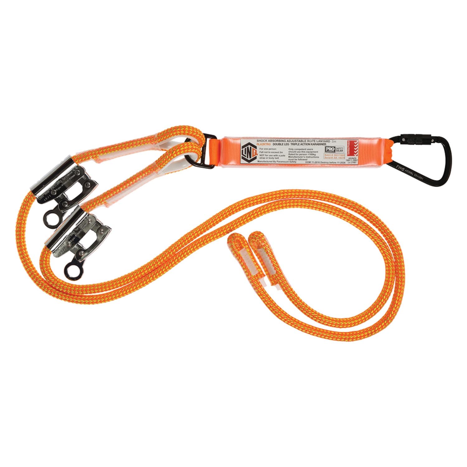 LINQ Double Adjustable Rope Lanyard With Rope Grabs