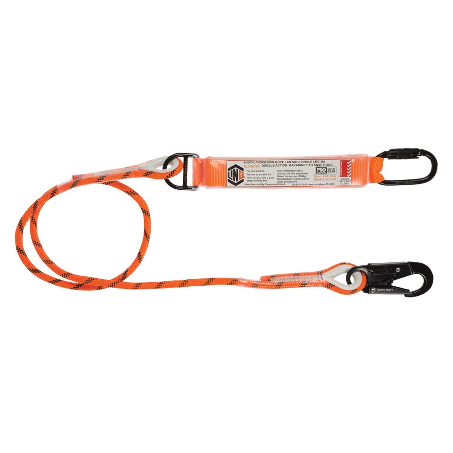 LINQ Single Leg Kernmantle 2M Shock Absorb Rope Lanyard_4