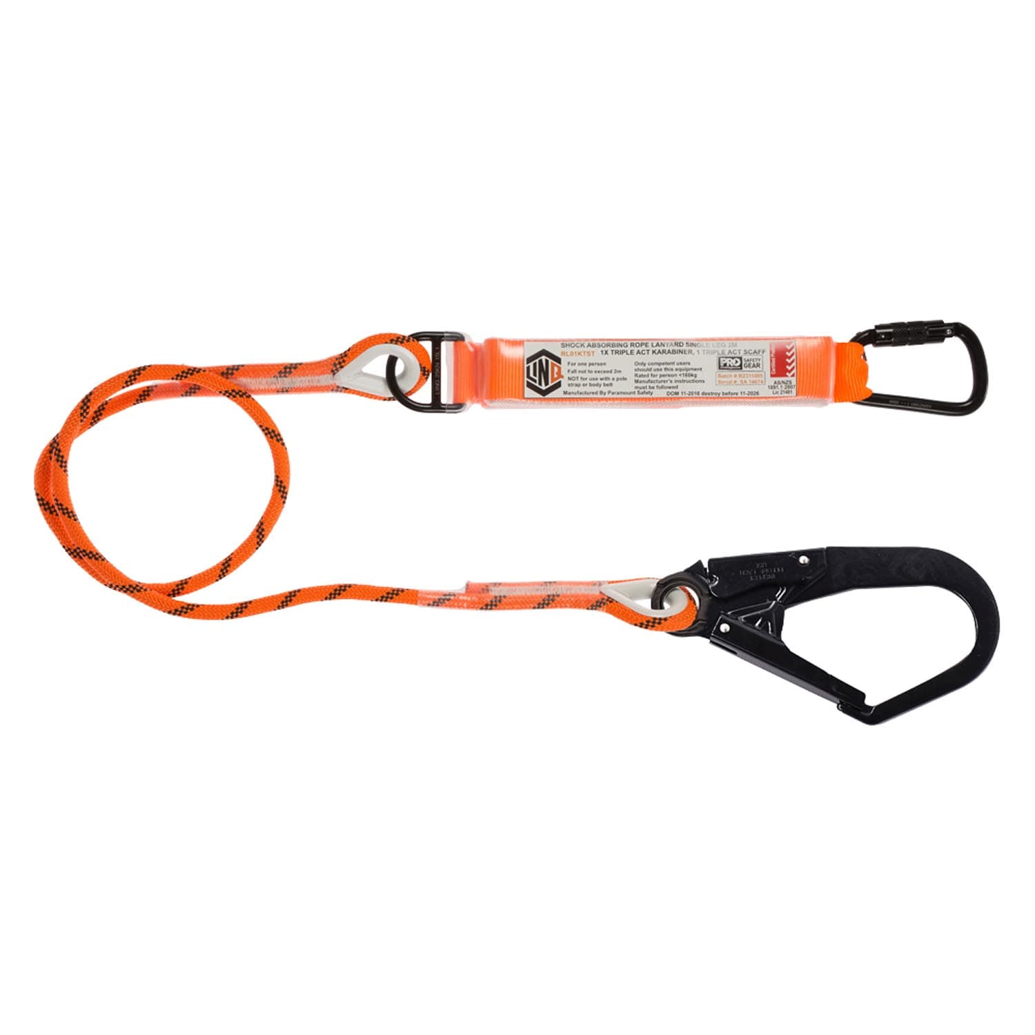 LINQ Single Leg Kernmantle 2M Shock Absorb Rope Lanyard_8