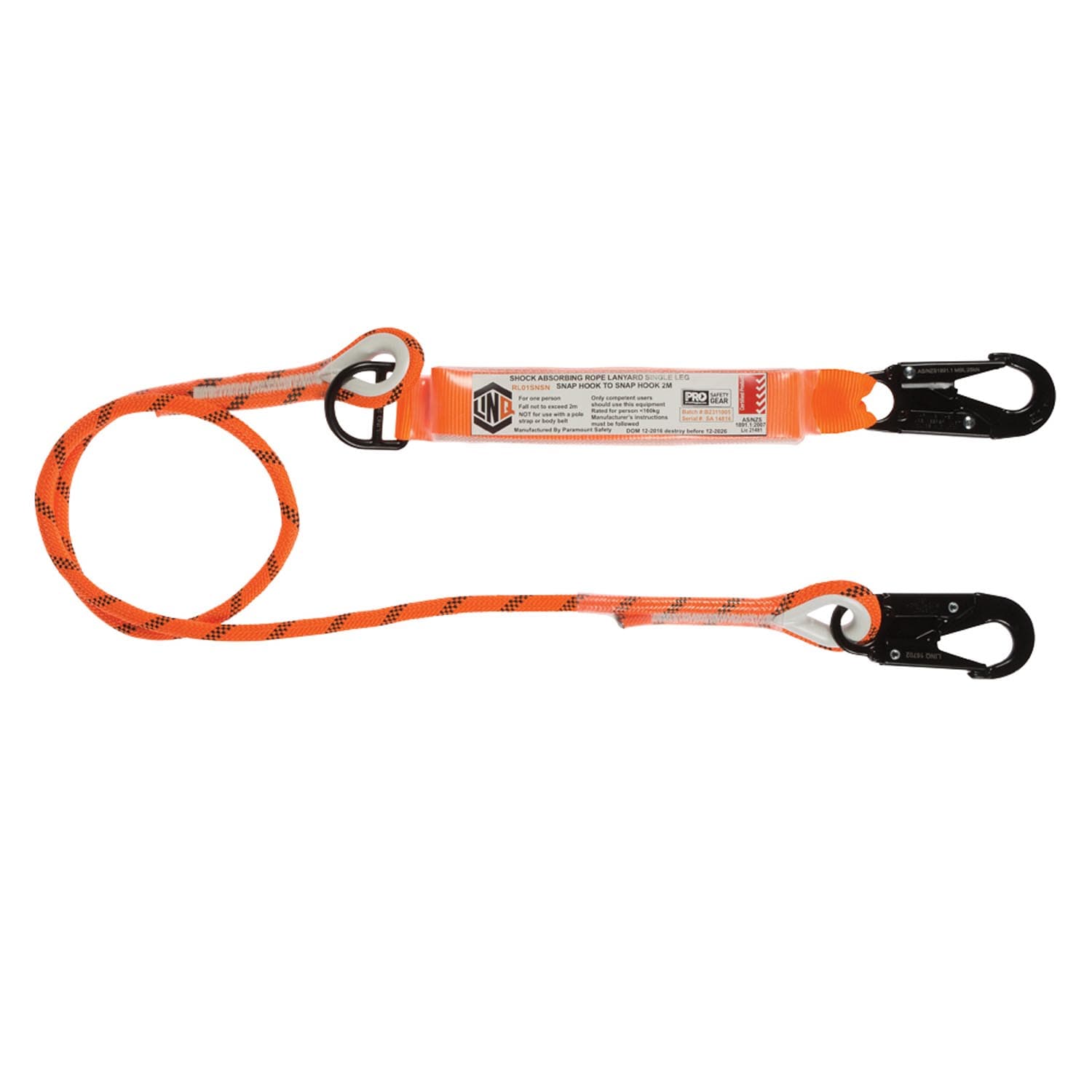 LINQ Single Leg Kernmantle 2M Shock Absorb Rope Lanyard_16