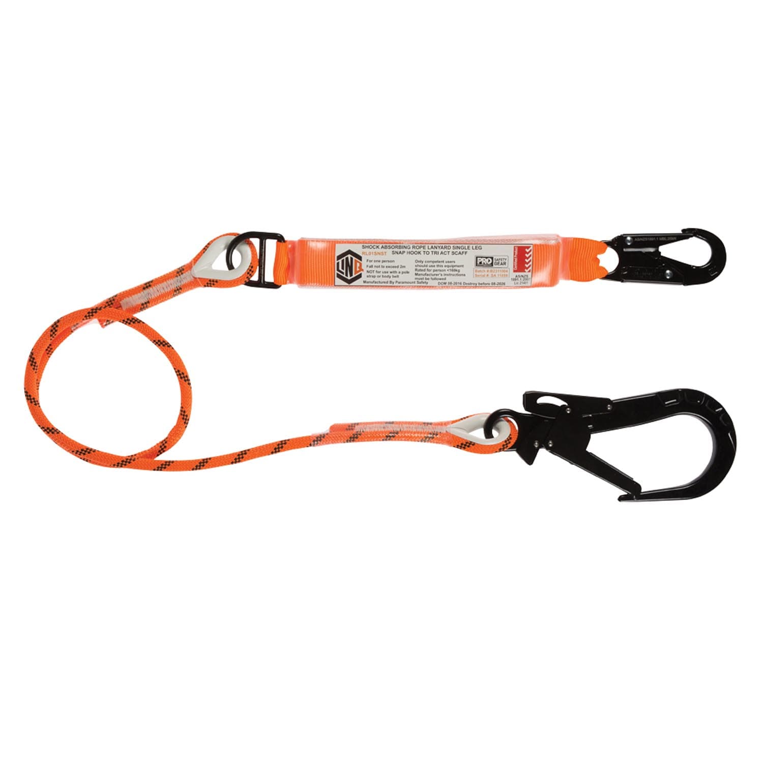 LINQ Single Leg Kernmantle 2M Shock Absorb Rope Lanyard_18