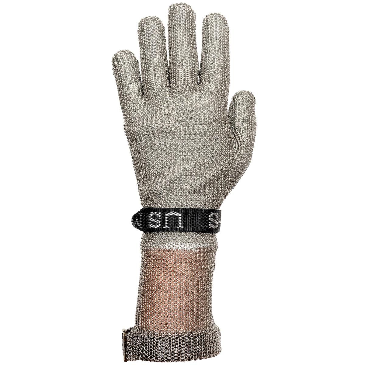 US Mesh¬Æ Stainless Steel Mesh Glove with Adjustable Snap-Back Strap Closure - Forearm Length (USM-1305)