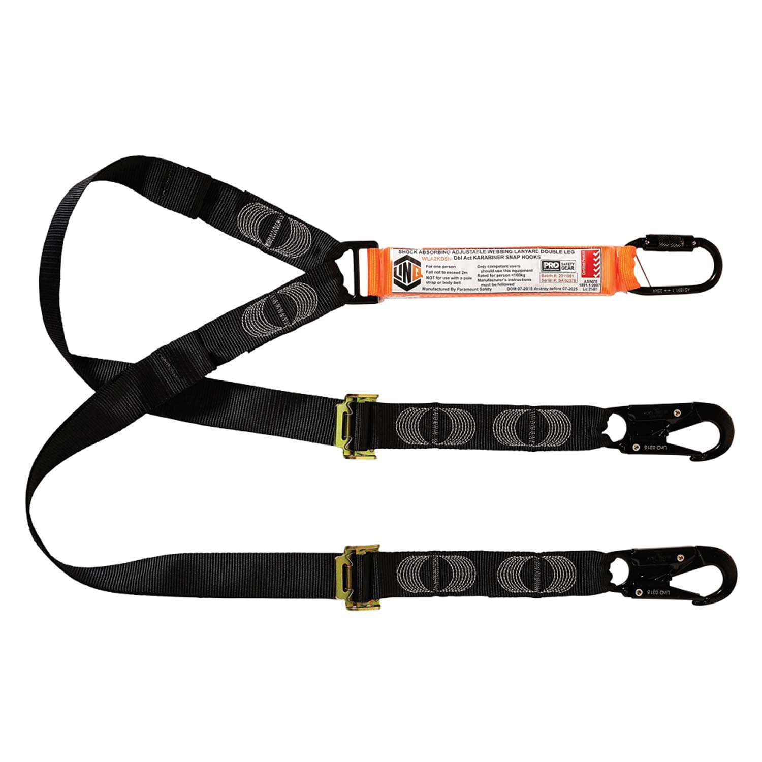 LINQ Elite Double Leg Shock Absorbing 2M Adjustable Lanyard_4