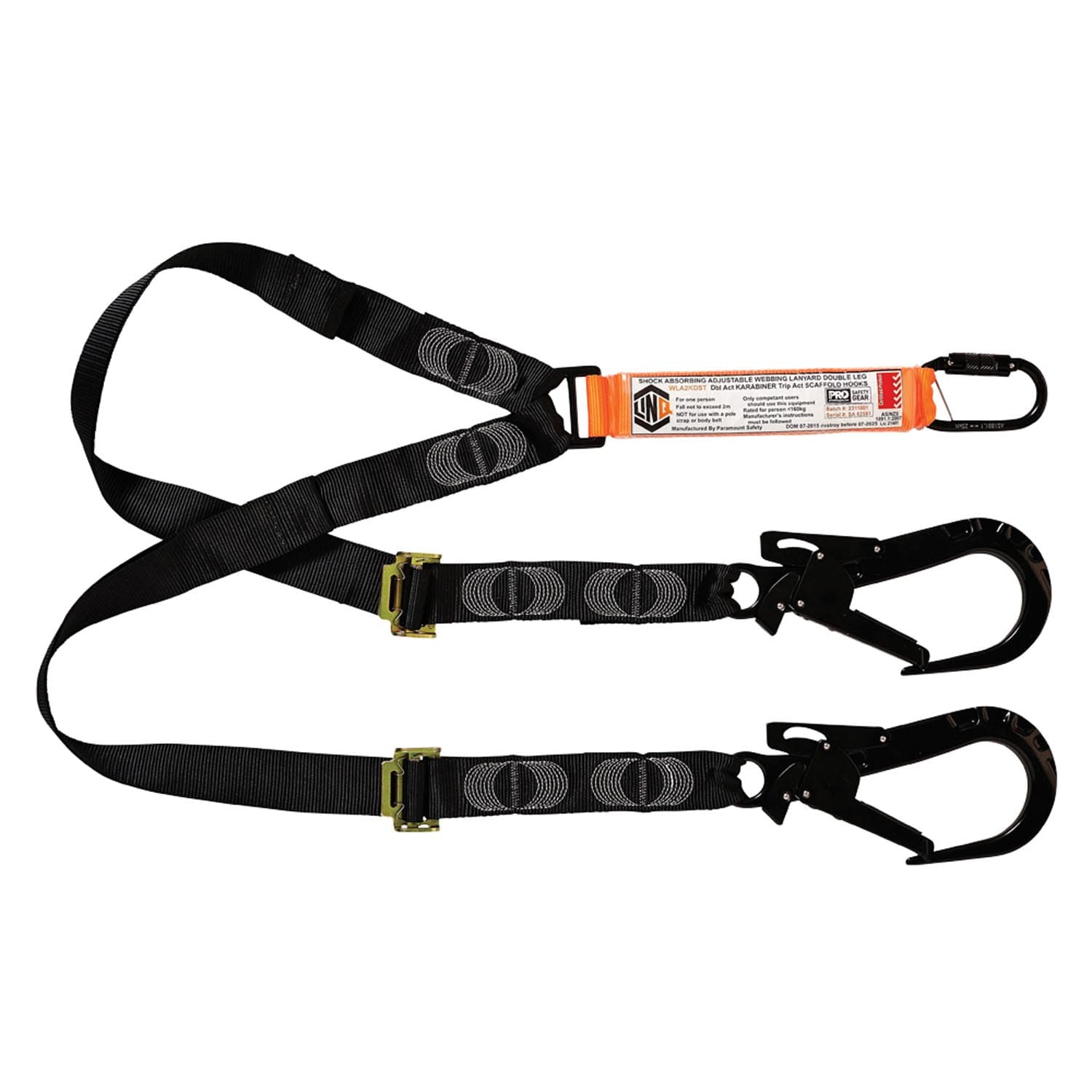 LINQ Elite Double Leg Shock Absorbing 2M Adjustable Lanyard_6