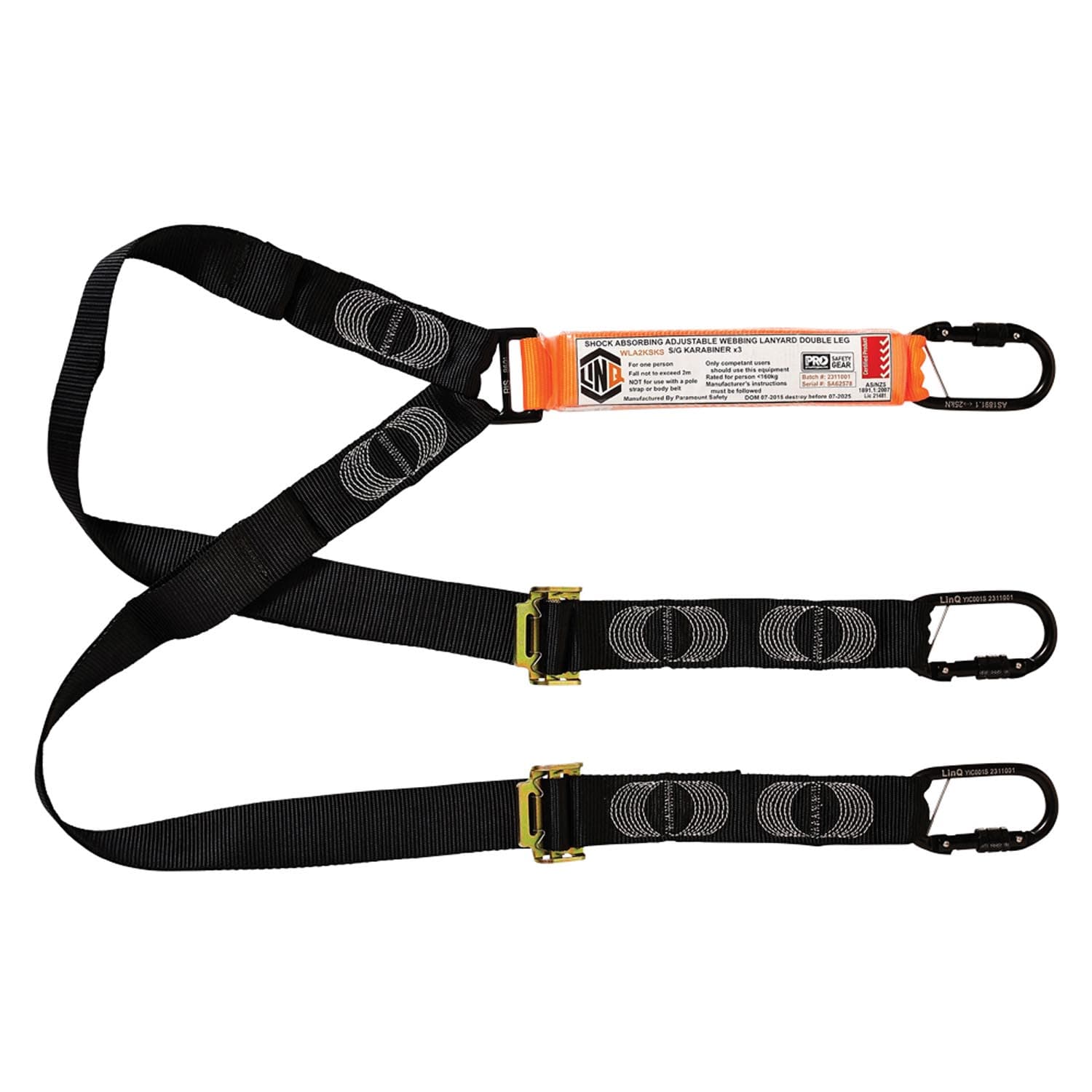 LINQ Elite Double Leg Shock Absorbing 2M Adjustable Lanyard_10