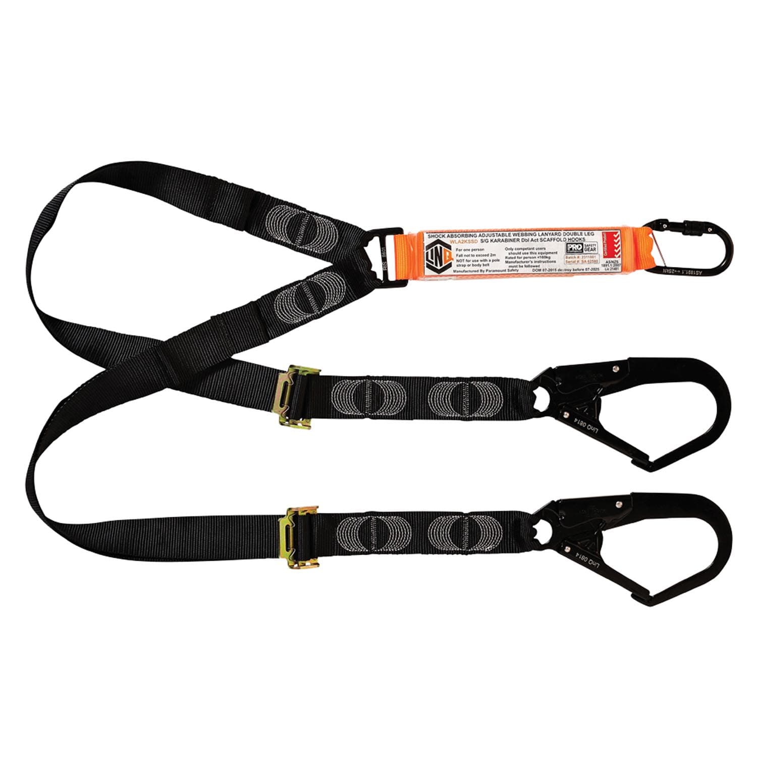 LINQ Elite Double Leg Shock Absorbing 2M Adjustable Lanyard_12