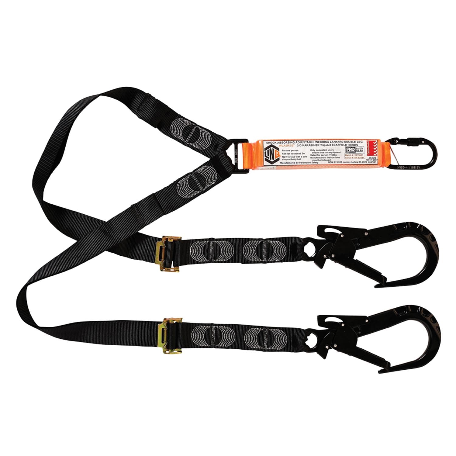 LINQ Elite Double Leg Shock Absorbing 2M Adjustable Lanyard_16