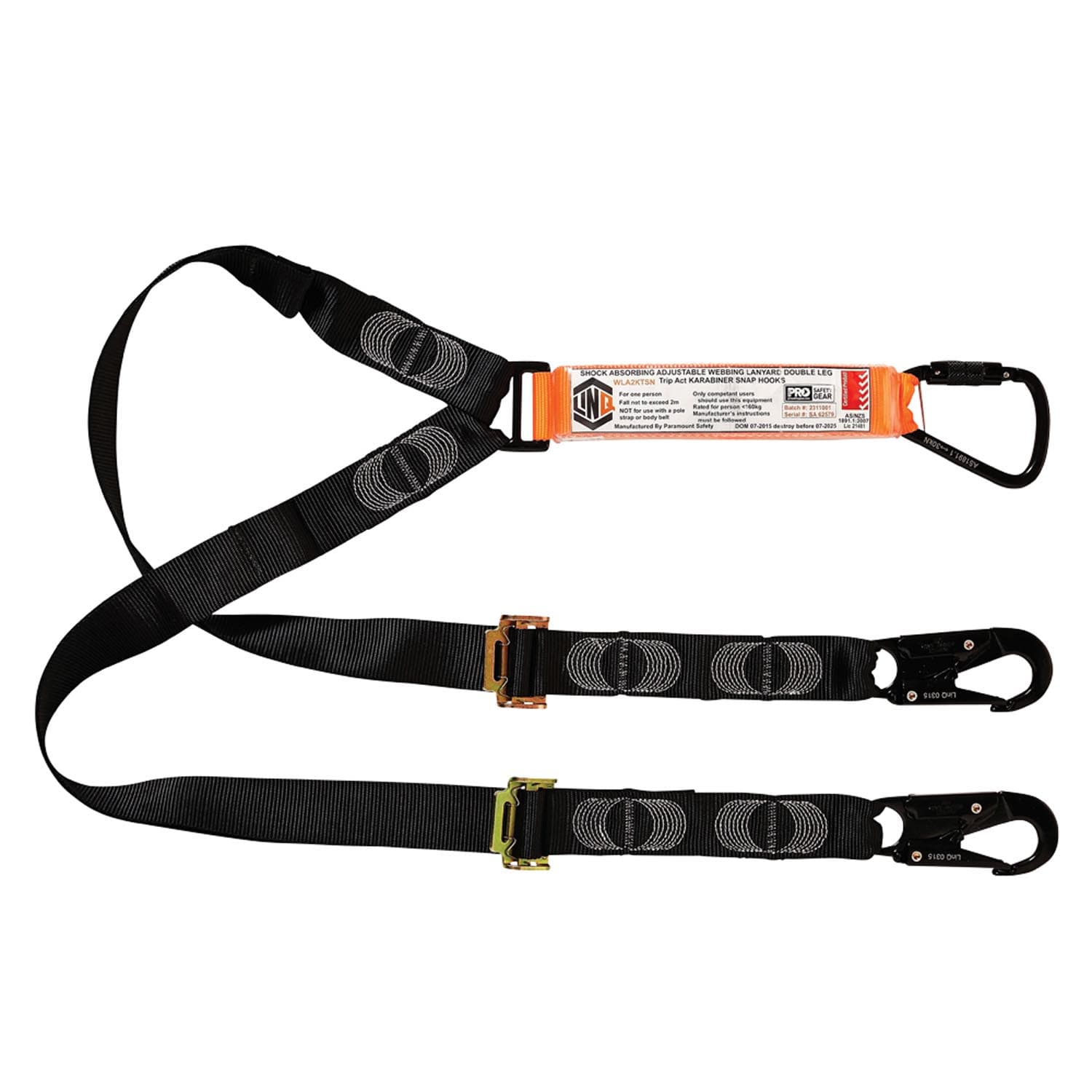 LINQ Elite Double Leg Shock Absorbing 2M Adjustable Lanyard_22