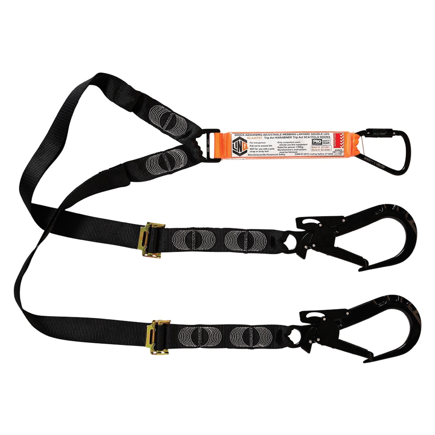 LINQ Elite Double Leg Shock Absorbing 2M Adjustable Lanyard_24