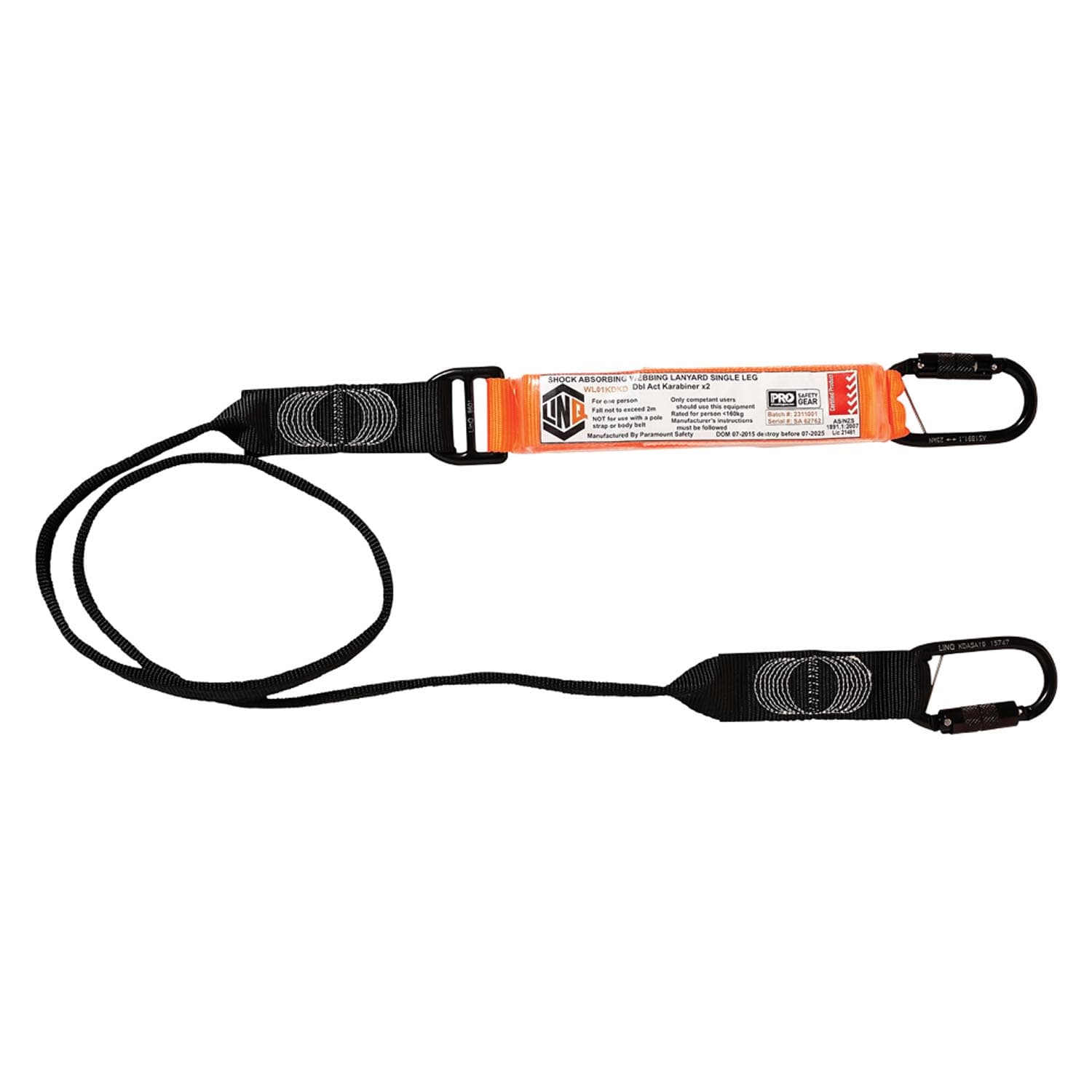 LINQ Elite Single Leg Shock Absorbing Webbing Lanyard