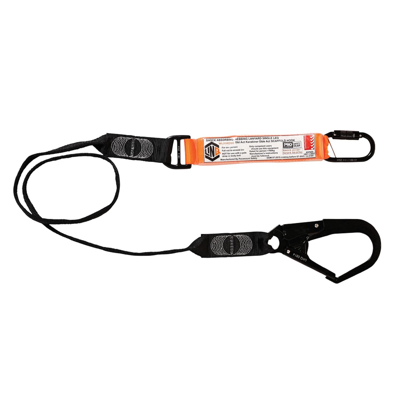 LINQ Elite Single Leg Shock Absorbing Webbing Lanyard_2