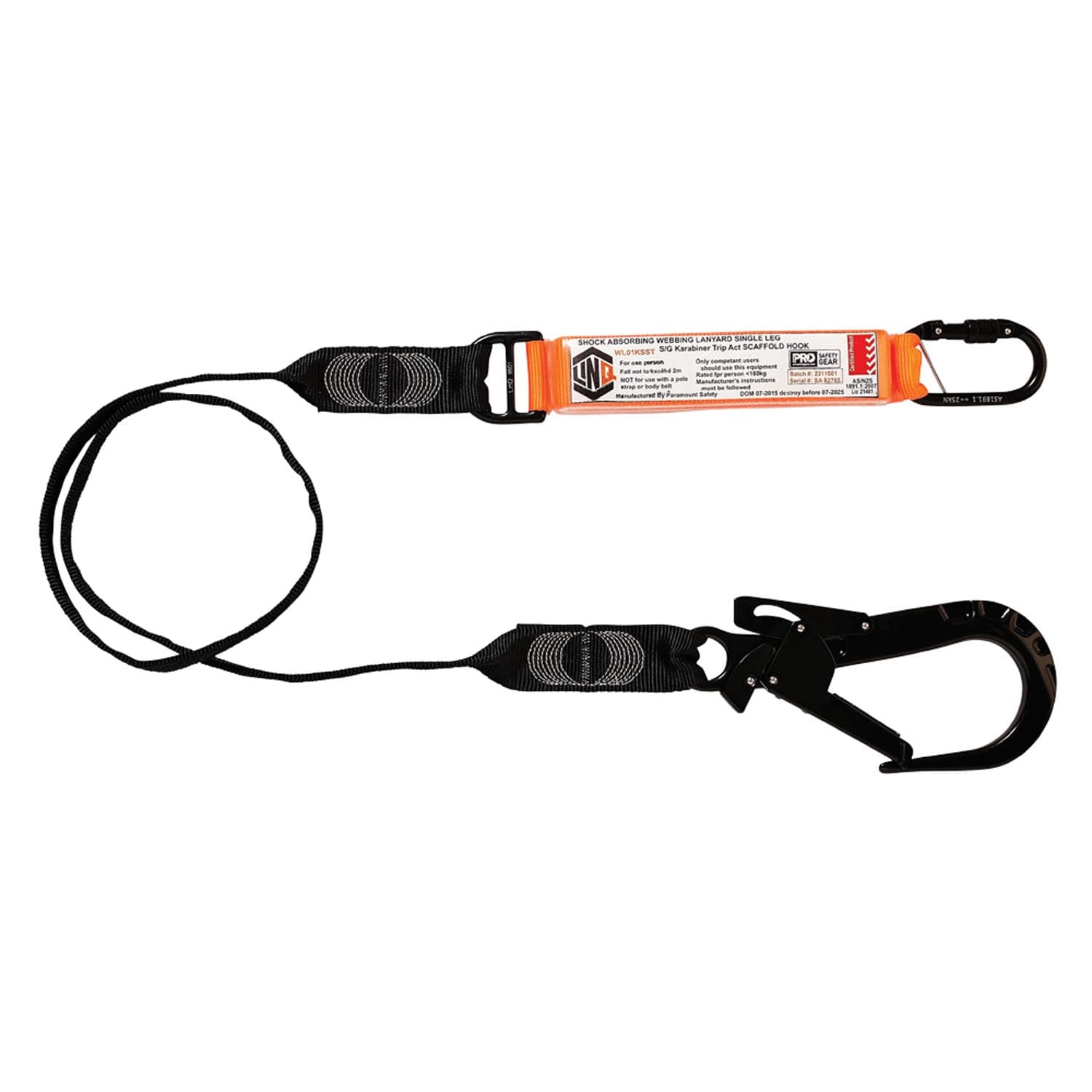 LINQ Elite Single Leg Shock Absorbing Webbing Lanyard_16